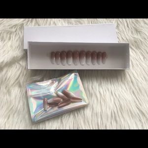 20 piece handmade baby boomer press on nails